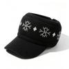 Snowflake Jacquard Empty Top Hat Thickened Beanie Hat Versatile Baseball Cap  Cold Weather
