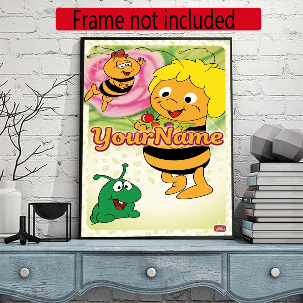 Biene Maja Customize Your Name Diamond Painting Round Diamond Diy Frameless Holiday Artwork Suitable For Home Office Wall Decoration