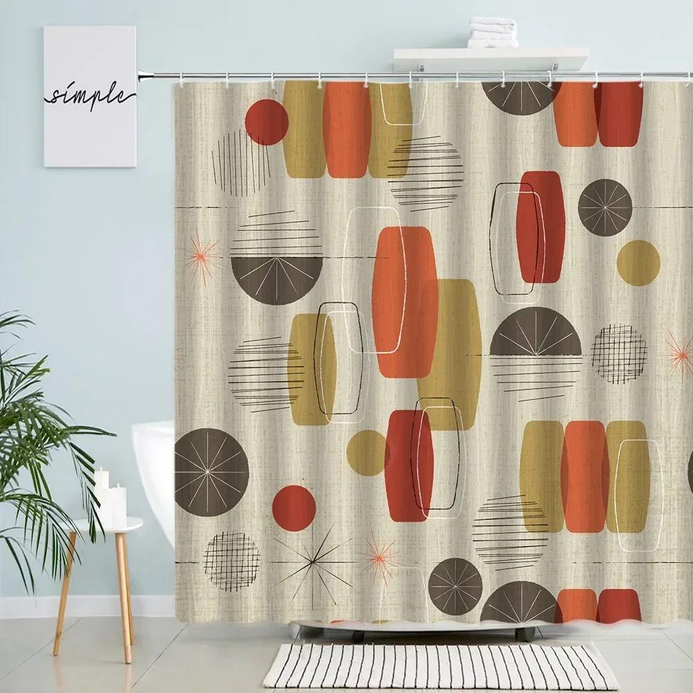 3D Czarny Czerwony Szary Biały Łączony Geometryczny Zasłona Prysznicowa Krata Kreatywny Design Nowoczesny Dom Dekoracja Łazienki Zasłony Tkanina Haczyki