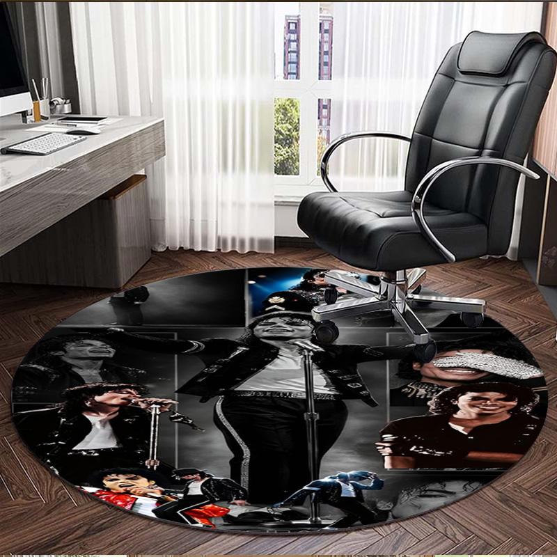 Michael Jackson Print Round Rug, Washable Floor Carpet, For Entryway Dorm Laundry Room Office Study, Home Decor Birthday Christmas Gift