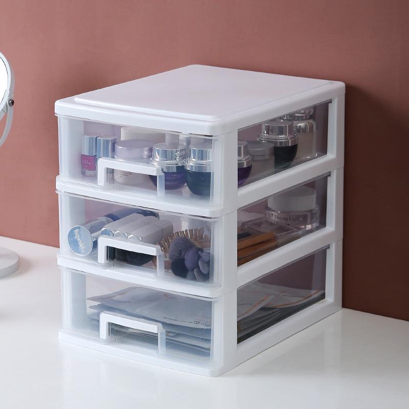 Transparent Small Drawer Desk Organizer and Storage Cabinet