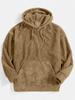Men's Retro Corduroy Hooded Sweatshirt - Thick Long-Sleeve with Pocket