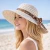Fashion Big Brim Summer Sun Hat Sun Protection Bowknot Beach Cap Casual Breathable Straw Hat for Women