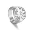 LIKGREAT Vintage Pentacles Seal Solomon Rings Retro Massive Male Finger Ring Stainless Steel Punk Amulet Jewelry for Women