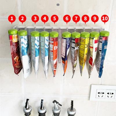 Spice Bag Storage Rack Punch-Free Seasoning Bag Holder Sealing Clips Stand Salt Pepper Kitchen Shelf Organizer New