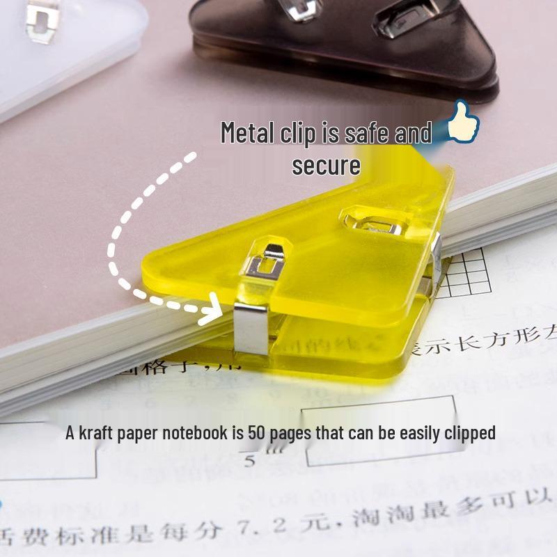 Colorful Plastic Triangle Book Corner Clips and Storage Folder Set