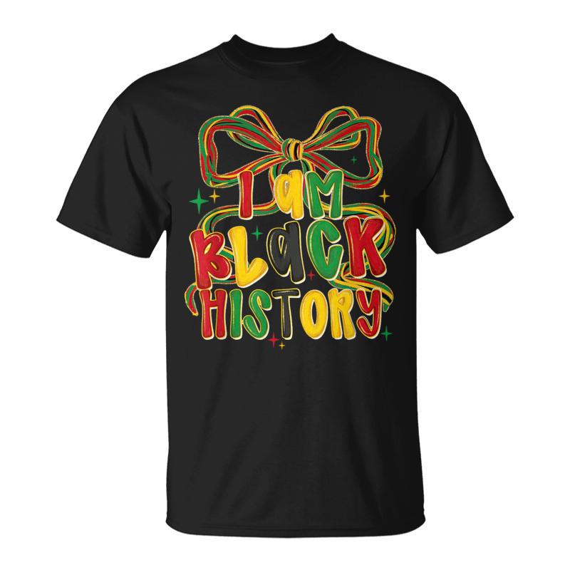 I-Am Black History Coquette Bow Melanin African American T-Shirt
