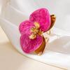 Exaggerated Metal Flower Ring For Women  Dripping Oil Irregular Opening Adjustable Finger Jewelry Accessories