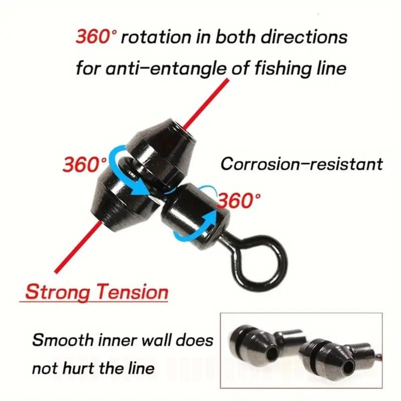 10pcs Saltwater Fishing Rolling Swivels Fishing Tackle Accessories Fishing Rig Line Connector Rotation Line Swivels