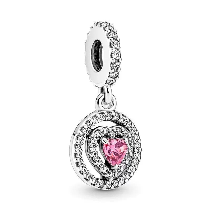 Letter Mom Pendant S925 Pure Silver Bird Heart Sun Moon Charm Snake Bone Chain Beads Accessories Women's Jewelry Gift