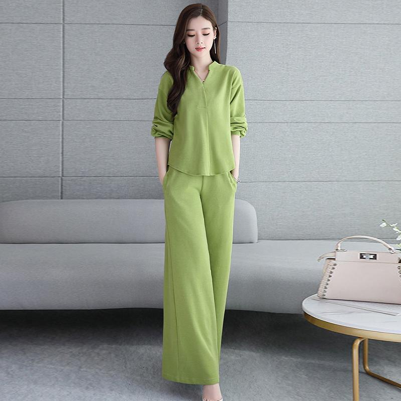 

Широкие брюки Костюм Женская Весна и Осень Женский Женский Тонкий Костюм-двойка