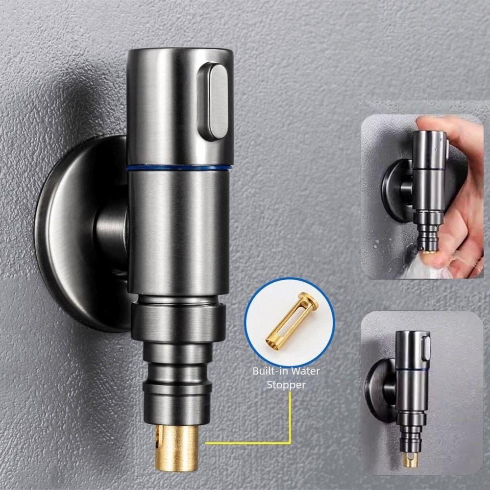 Automatic Water Stop Valve Washing Machine Faucet Quick Opening Small Space Faucet  Flushing System