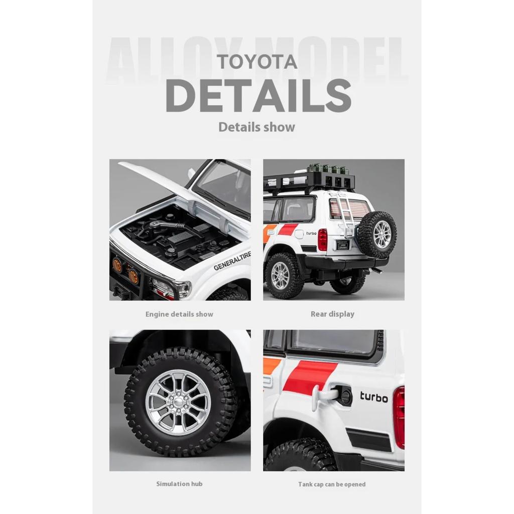 1/24 Toyota Land Cruiser LC80 Alloy Car Model Diecast Metal Car Model Children's Toys Vehicle Toy Models Games Child Games Child