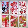 Valentine's Day Window Clings-80 Pieces Static Window Sticker Heart Decal Party Ornaments Supplies 8 Sheets Removable Window Sticker Decals for