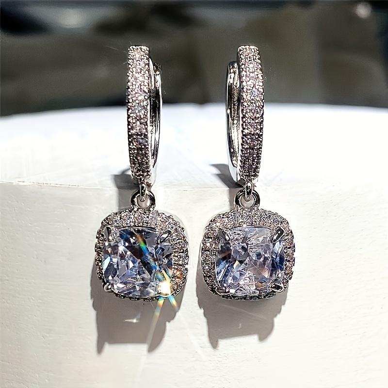 New Luxury Sparkling Inlaid Zirconia Geometric Women s Earrings Personalized Trend Holiday Party  Accessories