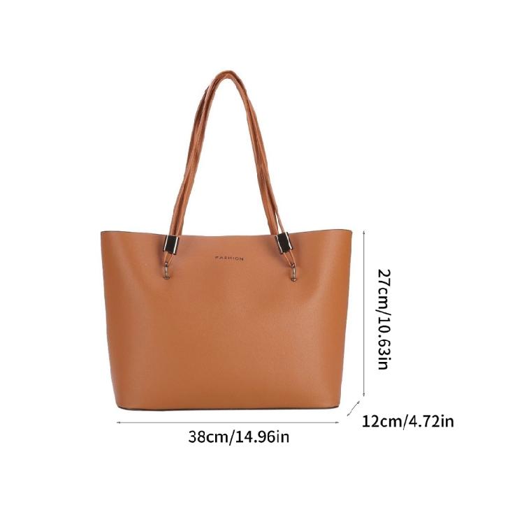 Handbag PU Bag for Girl Women Large Capacity Shopping Bag Versatile Shoulder Bag