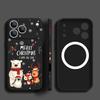 Christmas Deer Bear Phone Case For iPhone 17 Pro Max 16E Air 16 15 14 13 12 Pro Max 11 Magnetic For Magsafe Soft Lanyard Cover