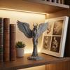 White Horned Angel 3D Print Statue Hand Carved Wings Art Piece for Home Office Thanksgiving Gift