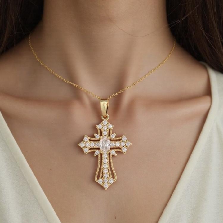 Faith Inspired Crosses Necklace Charm Pendant Made with Sturdy Alloy Adjustable Chain for Men and Women Daily Use