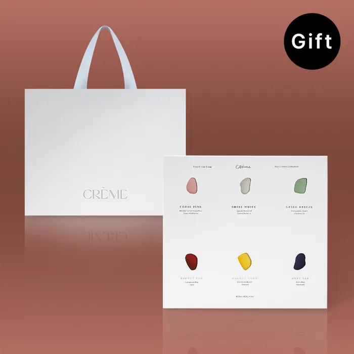 

Premium soap gift set_6 pieces of sea glass soap, shopping bag + soap bubble net free gift