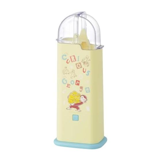 Skater Chopstick Holder, Hooded Chopstick Stand with Rotating Lid, Made in Japan, Curious George Alphabet TW81-A, Separates Adult and Child