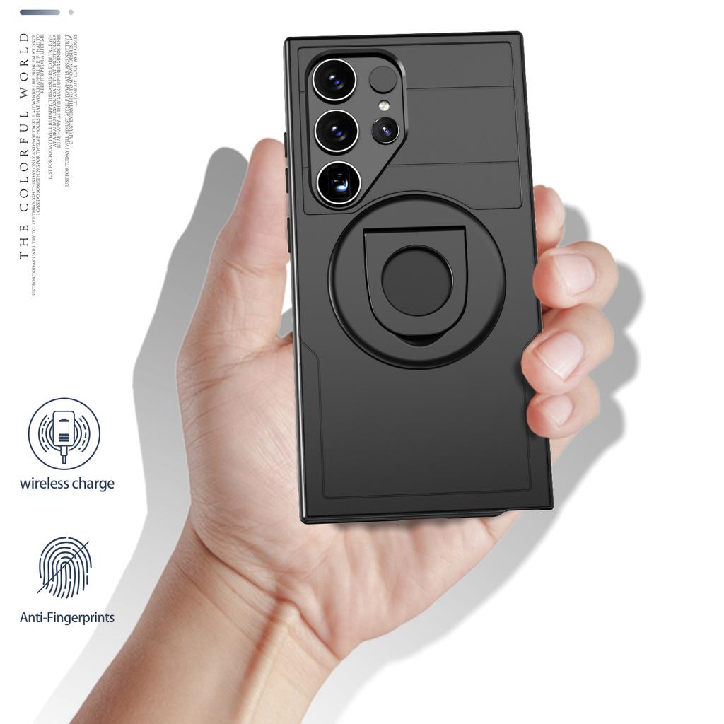For Samsung Galaxy S25 Ultra Magnetic Case Slide Camshield TPU+PC Kickstand Phone Cover