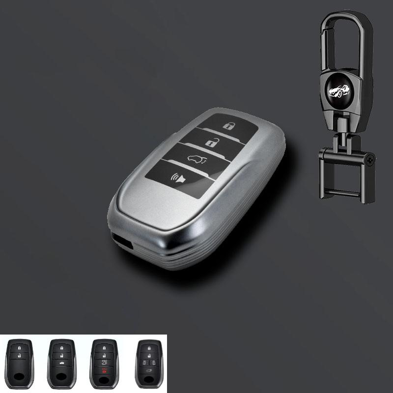 Grey Tpu Car Remote Key Case Cover for Toyota RAV4 Crown Hilux Fortuner Camry Land Cruiser Prado Protect Shell Fob Accessories