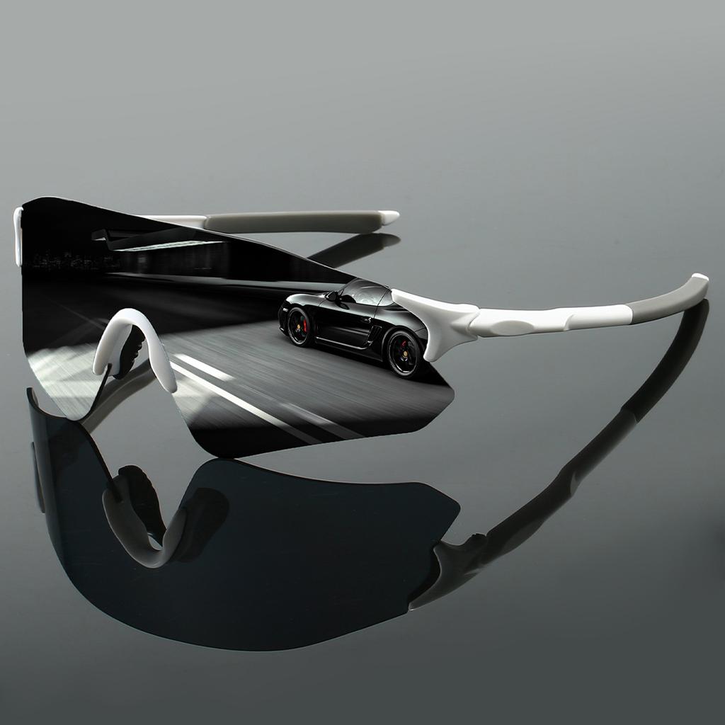 Wrapped Round Athletic Goggle Men Latest Rimless Mirror Outdoor Use Hiking UV Protection Glasses Trendy Punk Design Anti-UV Bicycle Shades