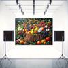 2D Abundant Summer Fruits Backdrop Classic Oil Painting Style Studio Photography Background