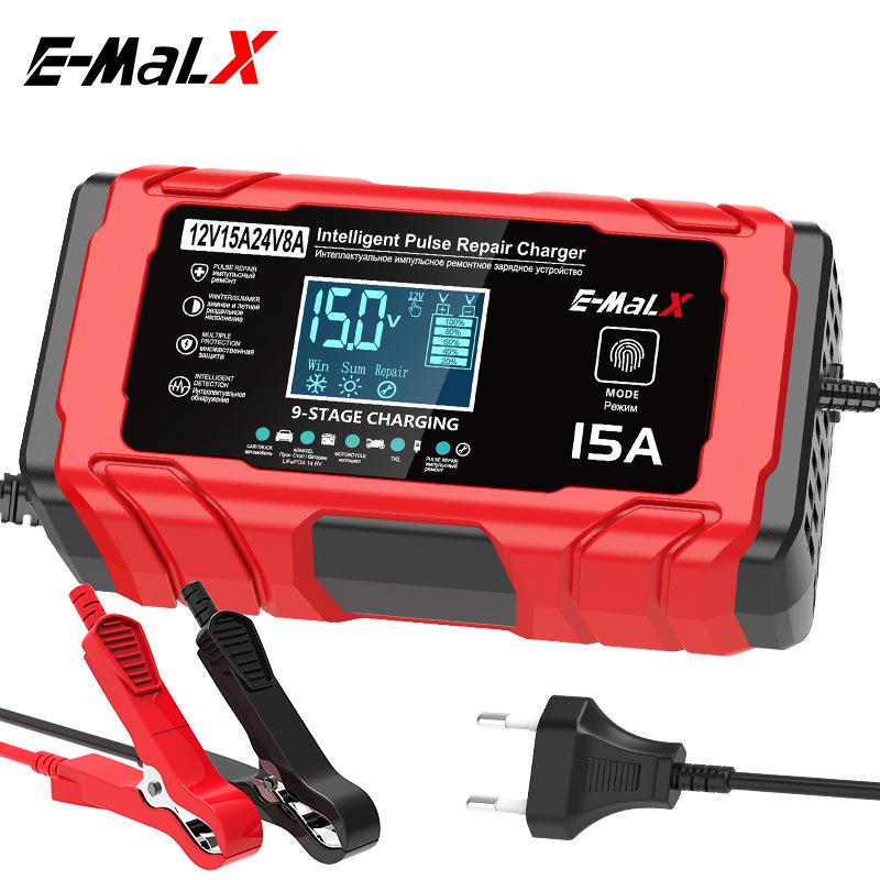 12V/24V Pulse Charger: 14.6V15A LiFePO4 Battery Charger for Motorcycles & Cars