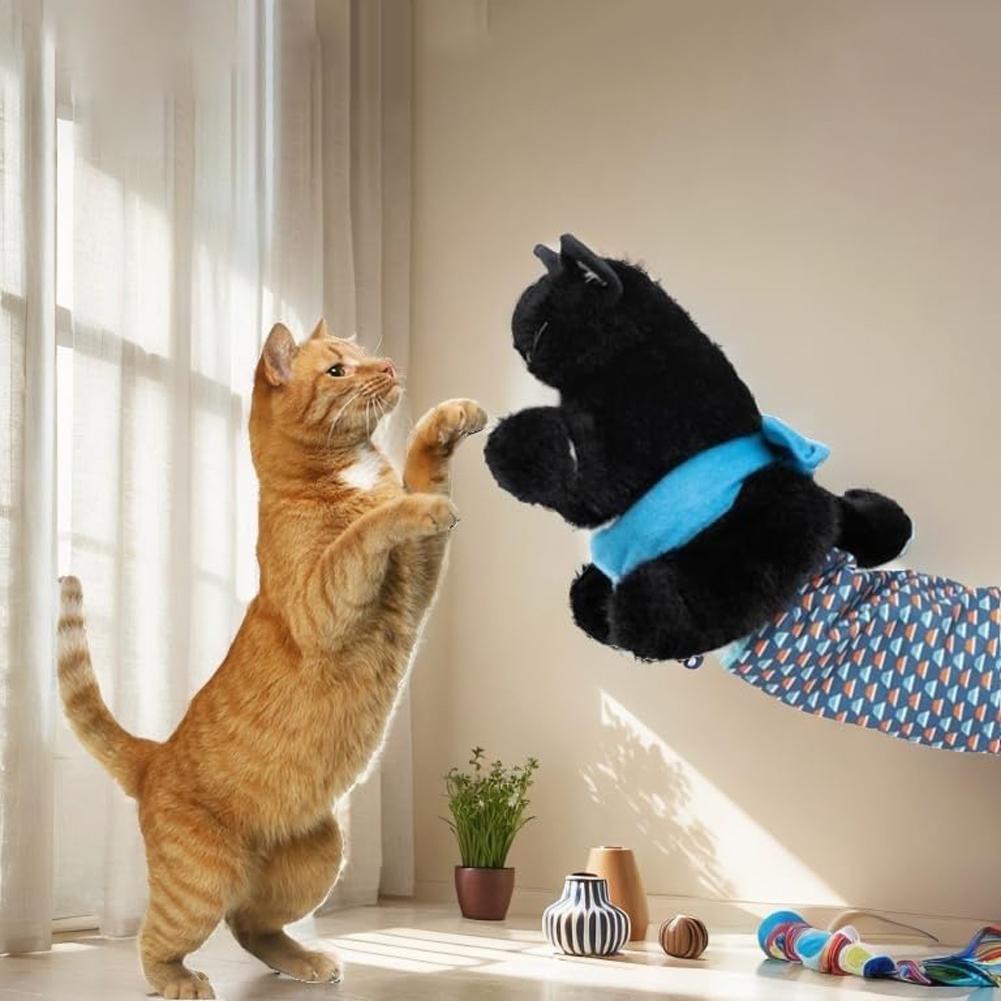 Cat Hand Puppet Plush Animal Toy Stuffed Animal Cat Wrestling Toy Puppet for Indoor Cats