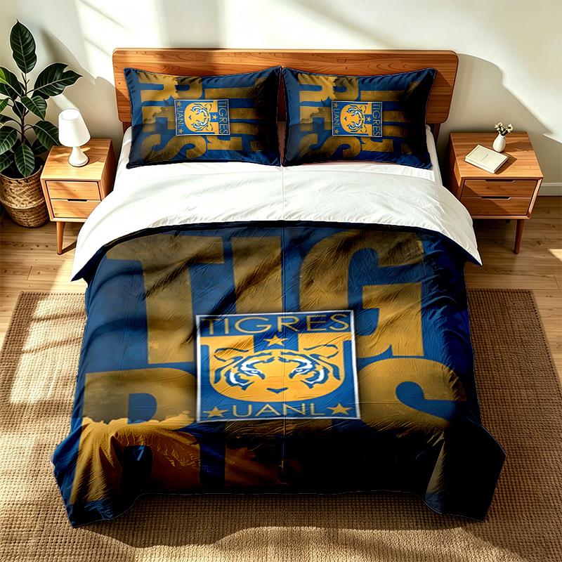 Tigres UANL (14) 3pc set suitable for master bedrooms soft and comfortable an ideal gift for family and friends Includes one duvet cover and two pillo
