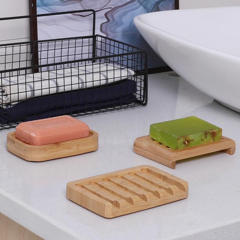 Bambus Graviertes Logo Badezimmer Seifenablage - Home Ablagebox mit Ablauf