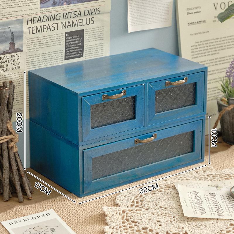 Retro Wooden Desk Organizer and Monitor Stand
