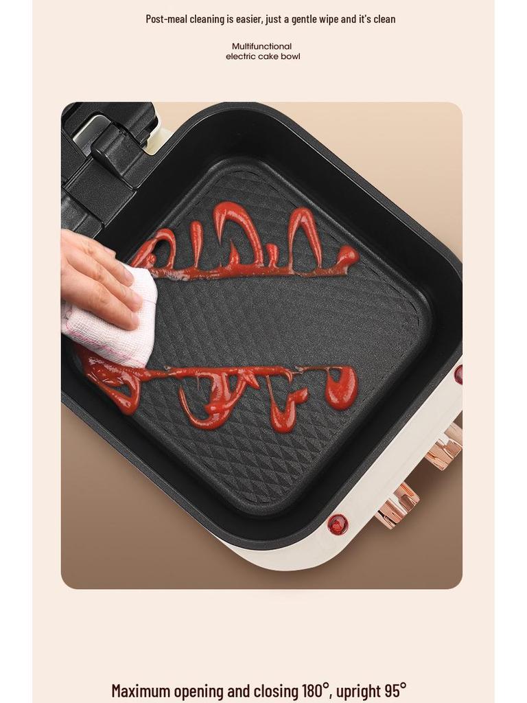 New Model Multi-Functional Electric Pancake Maker: Double-Sided Heating Crepe Maker and Frying Pan with Deepened Enlarged Baking Surface.