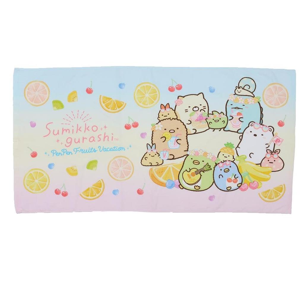 Sumikkogurashi Bath Towel Fruit Vacation Inkjet Shirring Dye Print