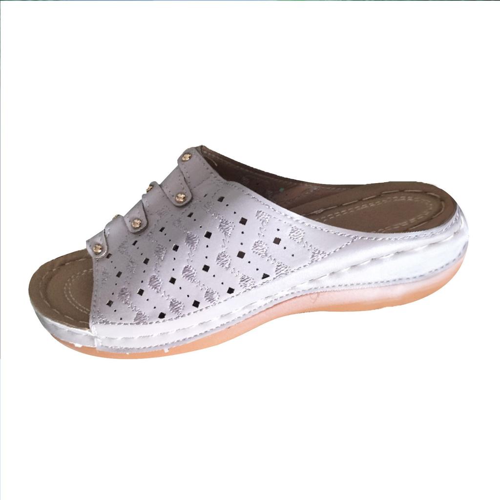 Womens Shoes Wedges Sandalias Hollow Out Solid Peep-toe Slippers