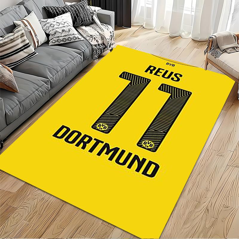Sports Area Rug, Marco Reus Dortmund 11 Yellow Jersey Number Poster, Fan Cave Decor, Non-Slip Mat
