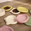 Cute Cat Food Dish Little Bear Dog Plate Colorful Kitten Bowl  for Puppy Cat