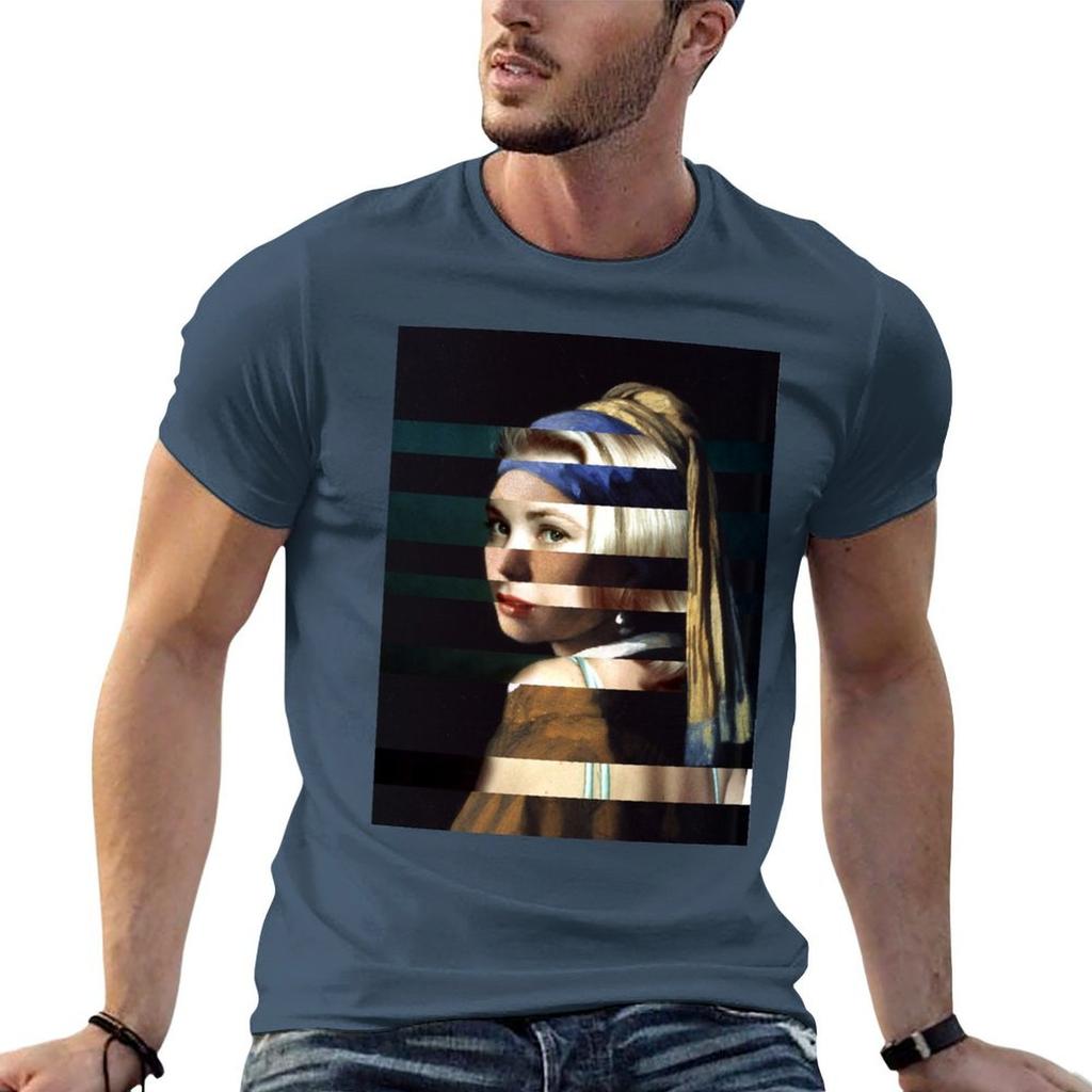 SHE FAVORS PEARLS Pop Retro Collage Mashup Pop Art Wall Decoration TShirt Casual Soft Cotton Short Sleeve Tee