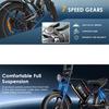 Ebike Cool S8 1000W Doppio Motore 48V 17.5AH Ruote Larghe da 20 pollici Sospensioni Anteriori e Posteriori Ebike Elettrica a Pedalata Assistita per Adulti (con Pedale)