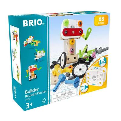 BRIO Builder Record Play Set 68 Ages 3 and Up Toys Building Blocks Educational & [Total Pieces] (Assembling Toys)