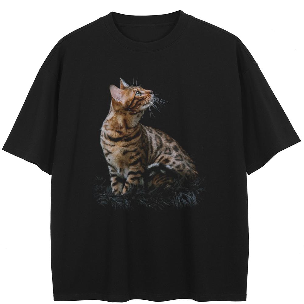 

Уличная футболка с рисунком кота, хлопковая футболка, топы унисекс, футболки, летняя футболка с короткими рукавами XXL чёрный