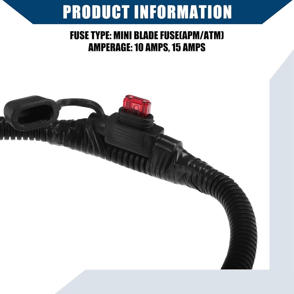 120cm Universal Automotive Switched Fuse Bypass Kit/Fuse Bypass Switch/Durable / 1 Pcs Black