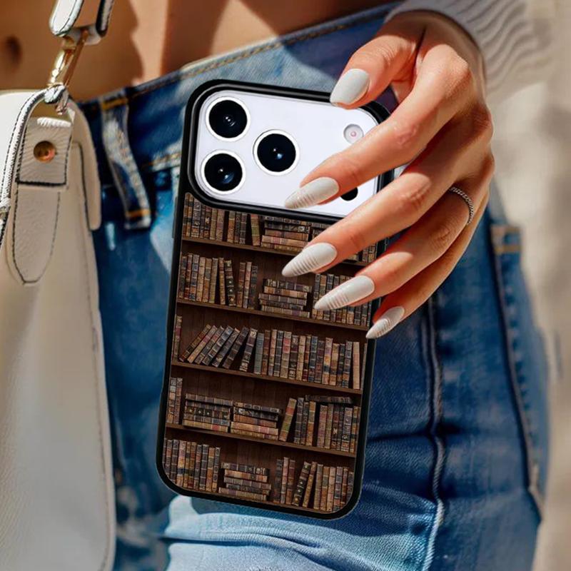 Read books Library Bookshelf Phone Case For iPhone 17 Air 14 15 13 12 Max Cover For Apple 16e 11 Pro Max Plus Coque