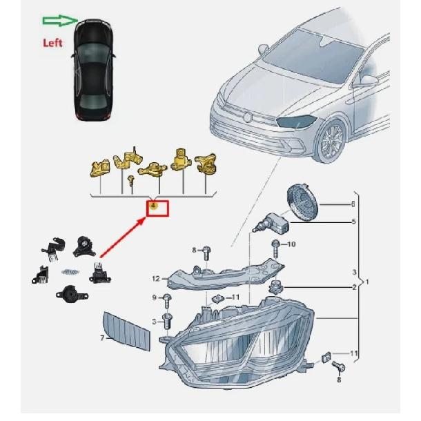 Front Headlight Repair Kit For Volkswagen