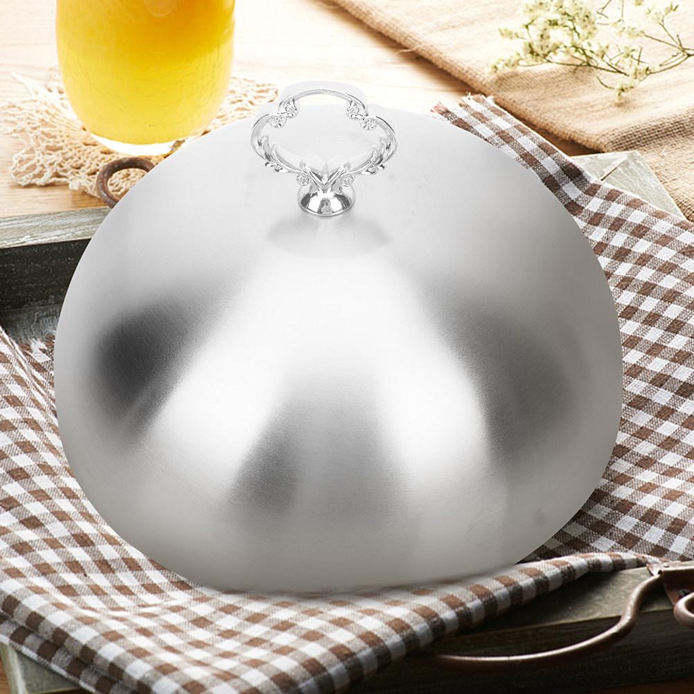 Campana in Acciaio Inossidabile Piatto a Cupola 14cm Rotonda Cupola per Sciogliere il Formaggio Coperchio per Grigliatura Coperchio per Cibo per Cucina Griglia Piastra