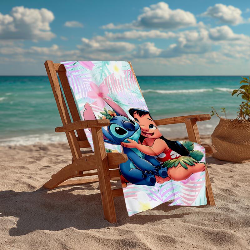Ultra-Soft Beach Towel with Stitch Theme,Ideal for Pool - Camping, Diving - Perfect Travel Essential, Vibrant Beach Towel.