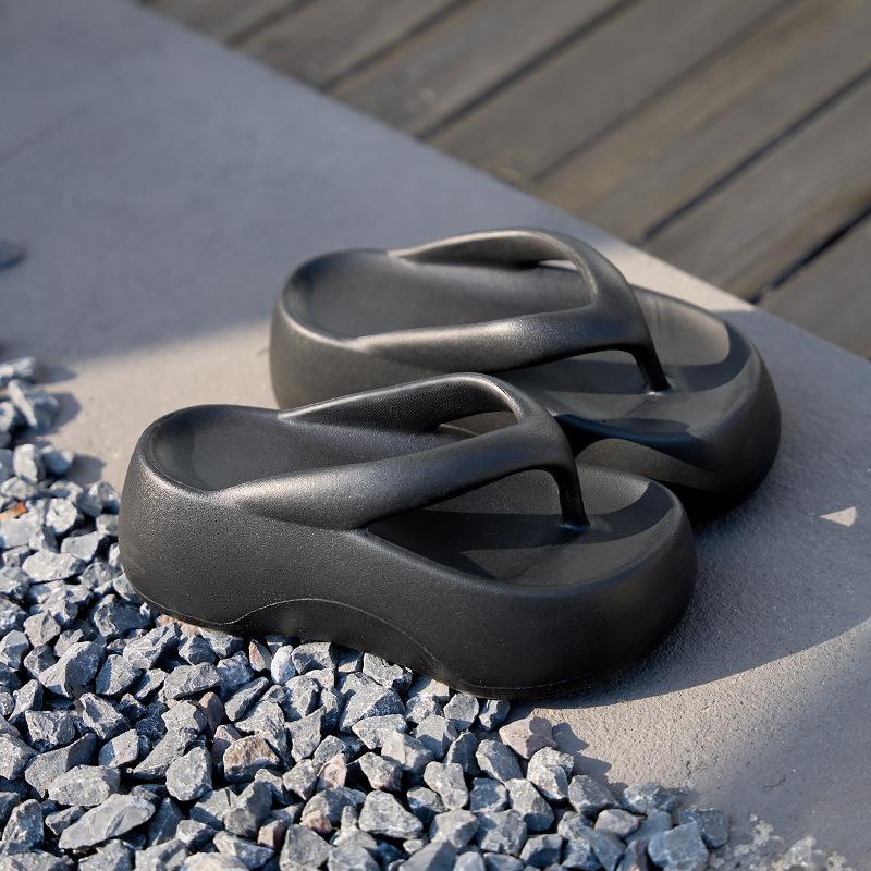 Height-increasing Thick-bottomed Flip-flops, Fashionable and Simple for Indoor and Outdoor Wear, Non-slip, Deodorant and Deodorant Slippers, Ladies