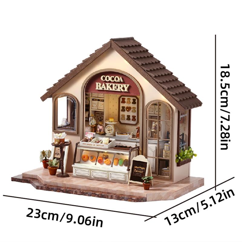 

Миниатюрные кукольные домики DIY 3D Пазл Дом Сборная Модель Набор Игрушка Дом с мебелью Светодиодная подсветка Деревянные поделки Подарки Кукольный домик коричневый